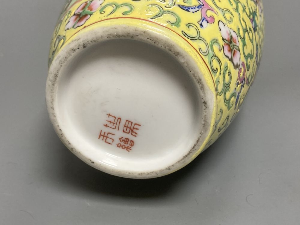 A Chinese famille rose vase, a spelter figure of Liu Hai, 17cm and five cloisonne dishes